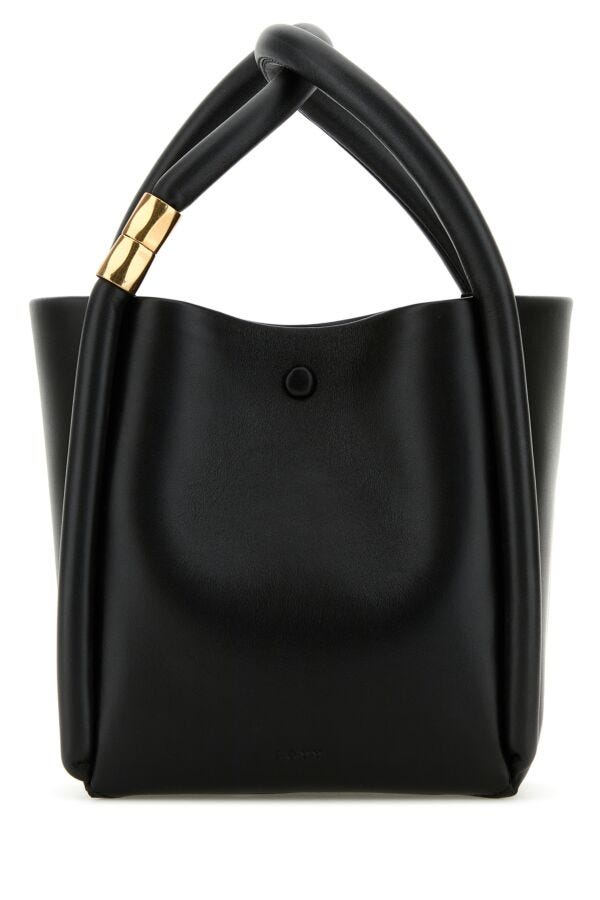 Boyy Woman Black Leather Lotus 14 Handbag
