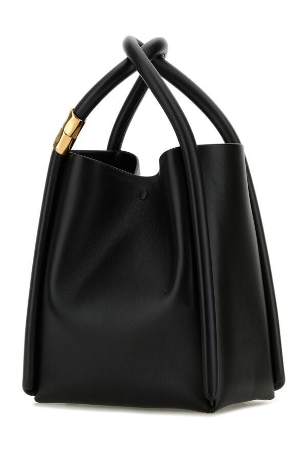 Boyy Woman Black Leather Lotus 20 Handbag