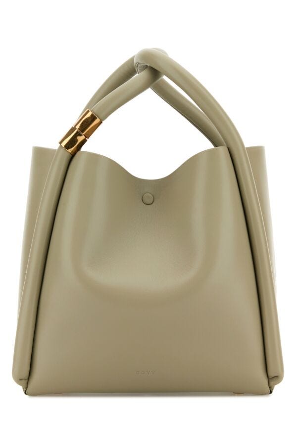 Boyy Woman Sage Green Leather Lotus 20 Handbag