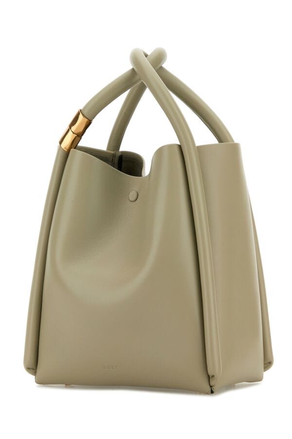 Boyy Woman Sage Green Leather Lotus 20 Handbag
