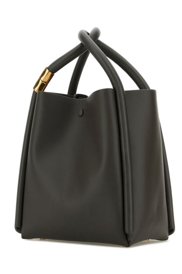 Boyy Woman Dark Grey Leather Lotus 20 Handbag