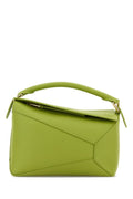 Loewe Woman Green Leather Small Puzzle Handbag