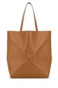 Loewe Man Camel Leather Large Puzzle Fold Shopping Bag
