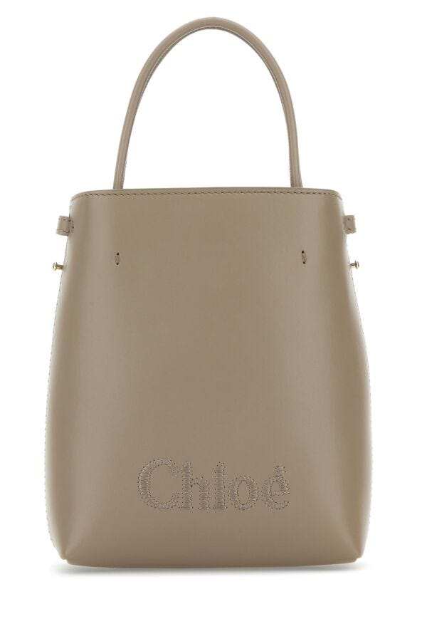 Chloe Woman Dove Grey Leather Micro Chloe Sense Handbag