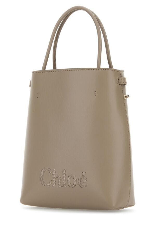 Chloe Woman Dove Grey Leather Micro Chloe Sense Handbag