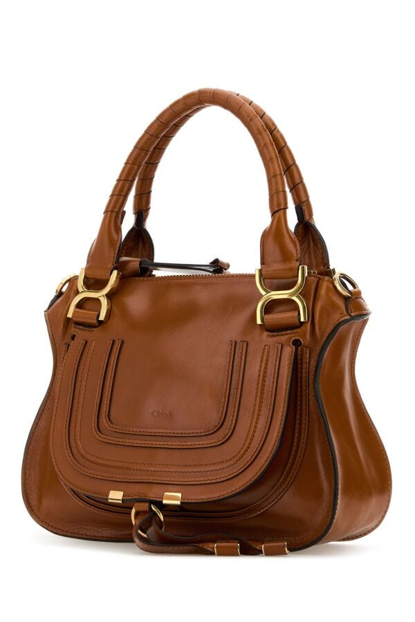 Chloe Woman Brown Leather Small Marcie Handbag