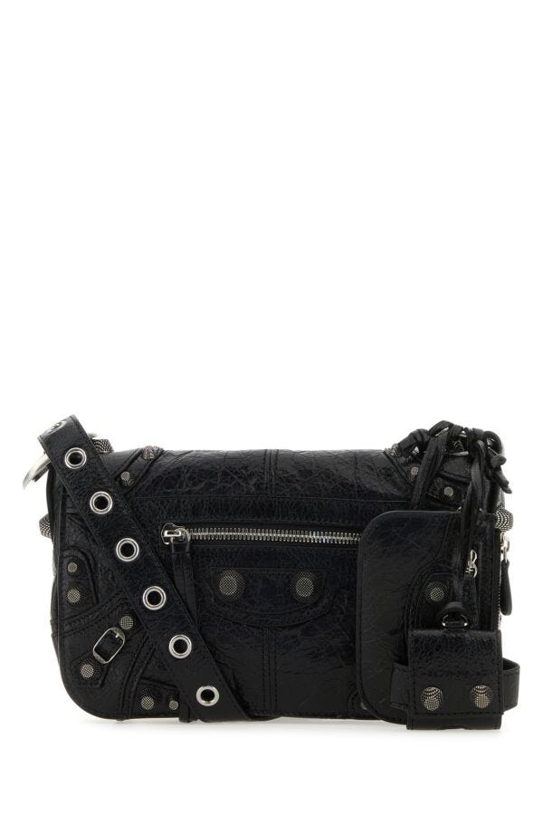 Balenciaga Man Black Nappa Leather Le Cagole Men Xs Shoulder Bag