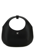 Courreges Woman Black Leather Mini Holy Handbag
