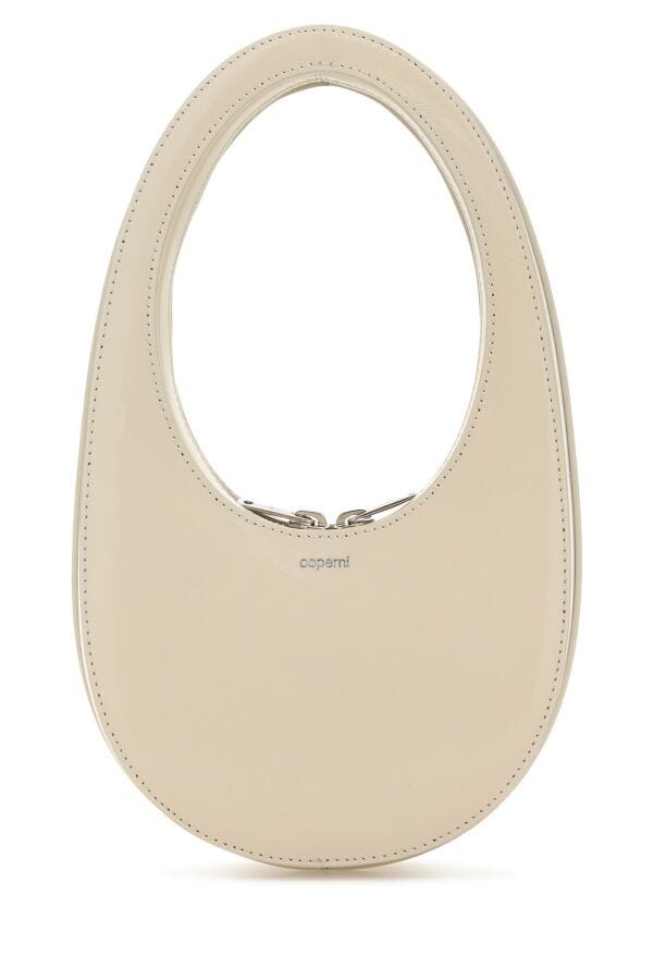 Coperni Woman Ivory Leather Mini Swipe Handbag