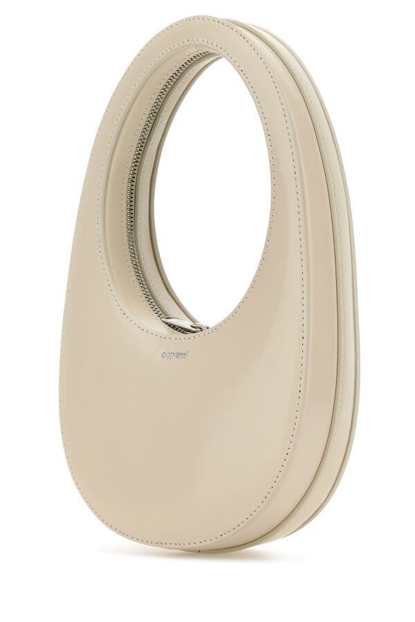Coperni Woman Ivory Leather Mini Swipe Handbag