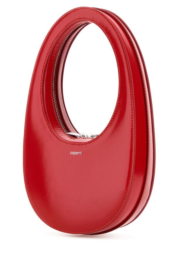 Coperni Woman Red Leather Mini Swipe Handbag