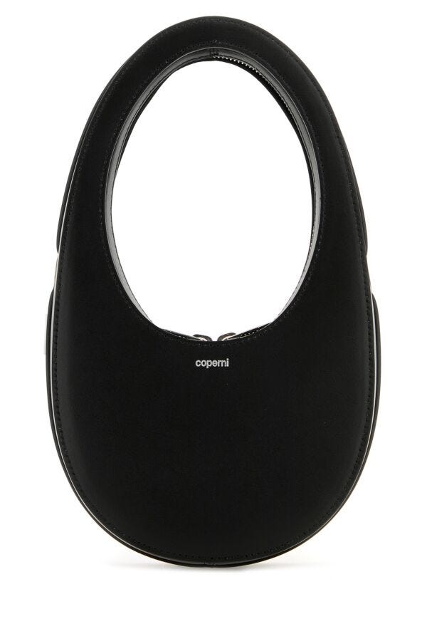 Coperni Woman Black Leather Mini Swipe Handbag