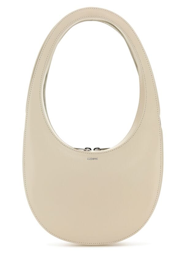 Coperni Woman Ivory Leather Swipe Handbag