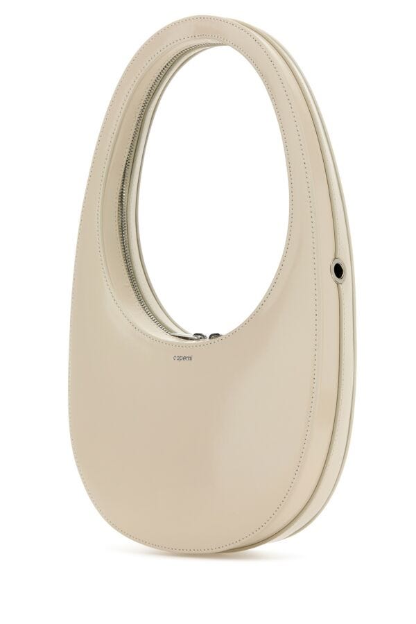 Coperni Woman Ivory Leather Swipe Handbag