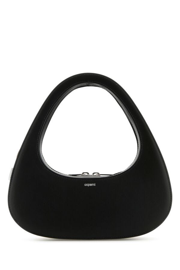 Coperni Woman Black Leather Baguette Swipe Handbag