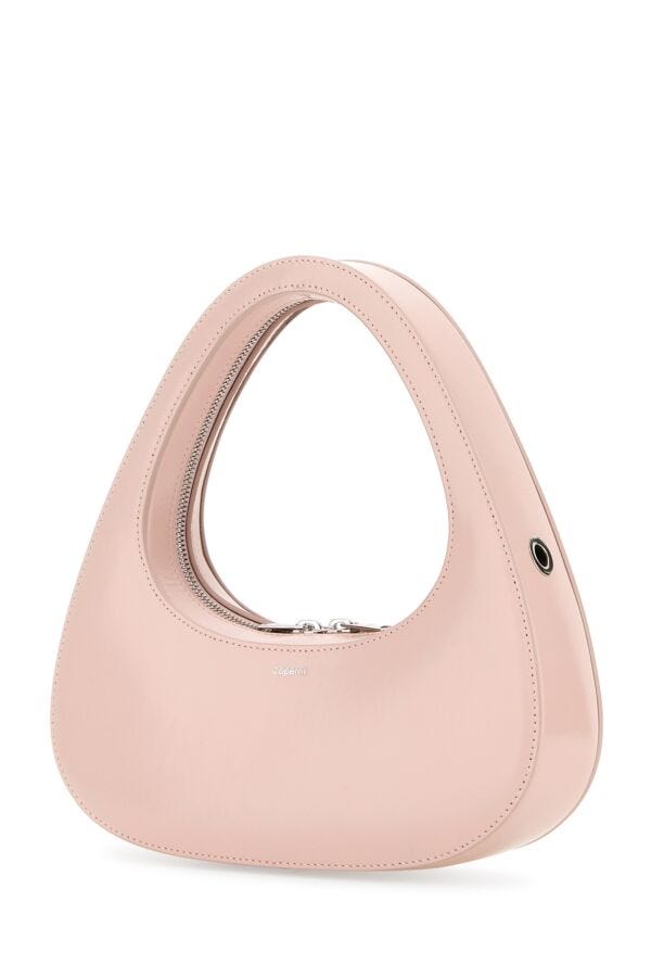 Coperni Woman Light Pink Leather Baguette Swipe Handbag