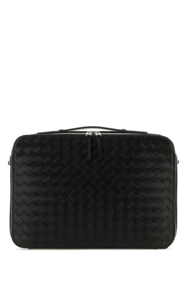 Bottega Veneta Man Black Leather Getaway Briefcase