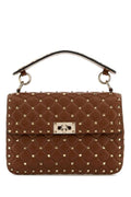 Valentino Garavani Woman Brown Nappa Leather Medium Rockstud Spike Handbag