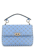 Valentino Garavani Woman Light Blue Nappa Leather Medium Rockstud Spike Handbag