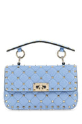 Valentino Garavani Woman Light Blue Nappa Leather Small Rockstud Spike Handbag