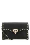 Valentino Garavani Woman Black Leather Small Rockstud Crossbody Bag