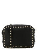 Valentino Garavani Woman Black Leather Small Rockstud Crossbody Bag