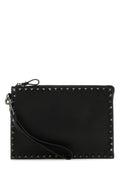 Valentino Garavani Man Black Leather Rockstud Clutch