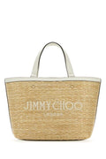 Jimmy Choo Woman Beige Raffia Mini Marli Handbag