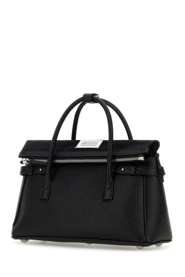 Maison Margiela Woman Black Leather 5Ac East West Handbag