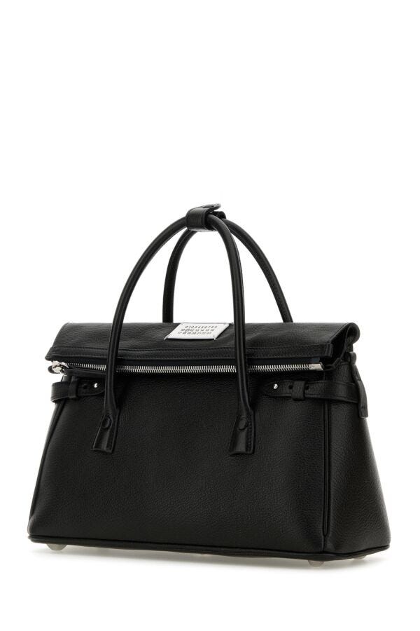 Maison Margiela Woman Black Leather 5Ac East West Handbag