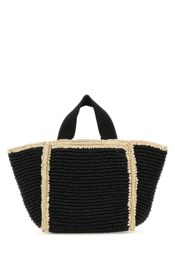 Marni Woman Black Raffia Shopping Bag