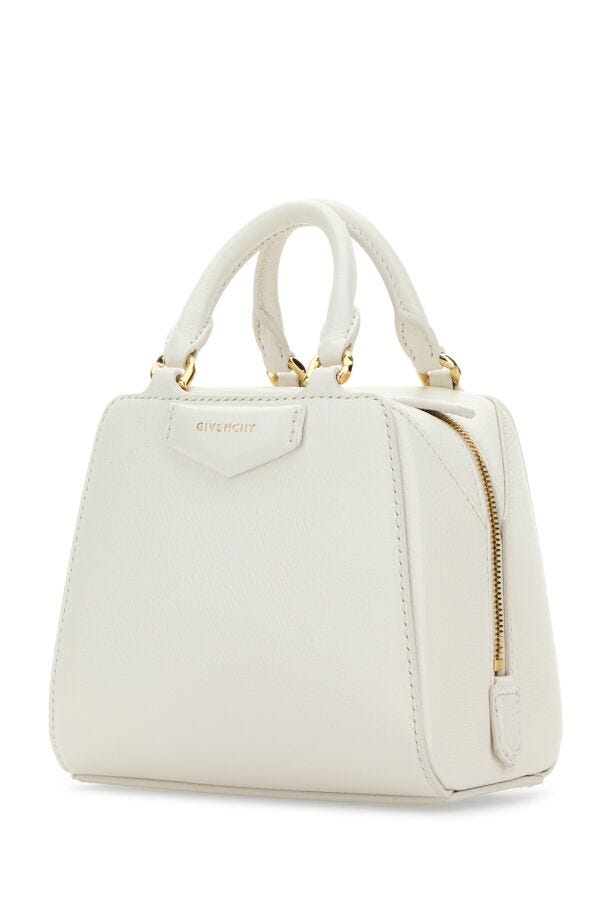 Givenchy Woman Ivory Leather Nano Antigona Cube Handbag