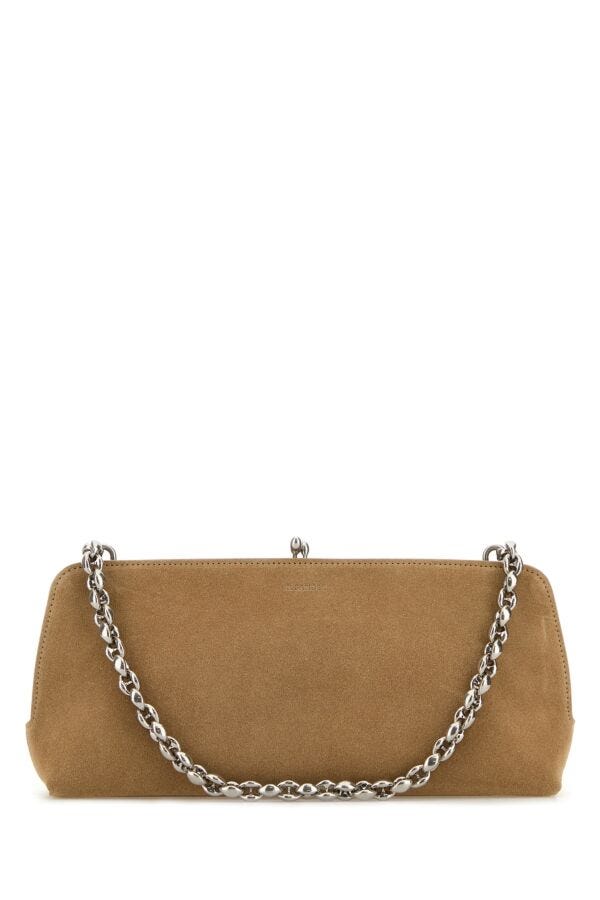 Jil Sander Woman Beige Suede Goji Shoulder Bag
