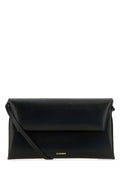 Jil Sander Woman Black Leather Small Folded Crossbody Bag
