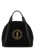 Saint Laurent Man Black Canvas Bowling River Gauche Shopping Bag