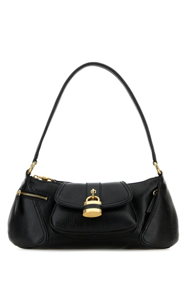 Chloe Woman Black Leather The 99 Shoulder Bag