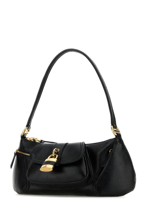 Chloe Woman Black Leather The 99 Shoulder Bag