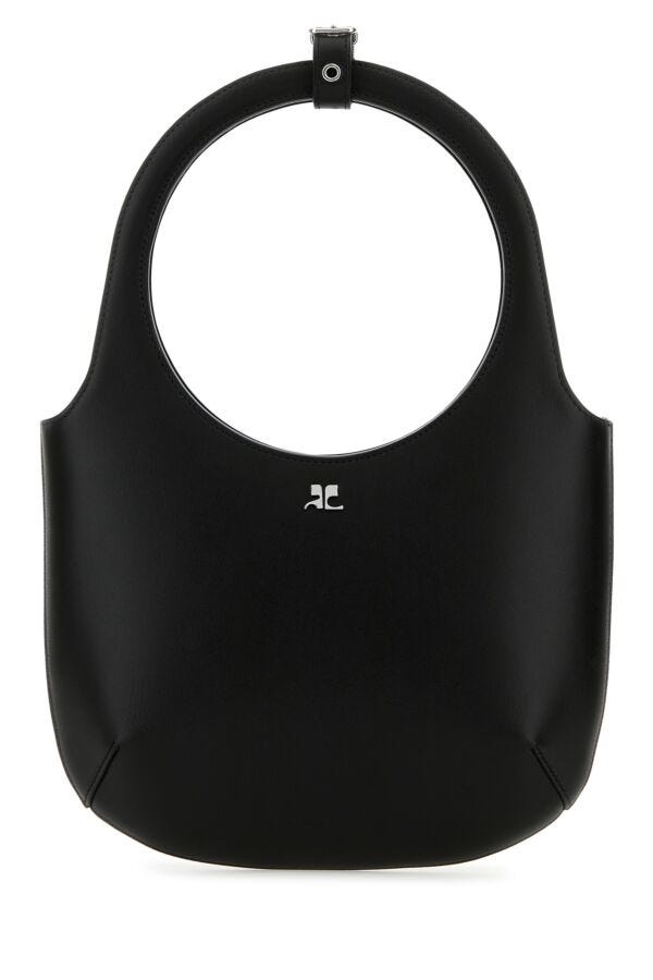Courreges Woman Black Leather Holy Handbag
