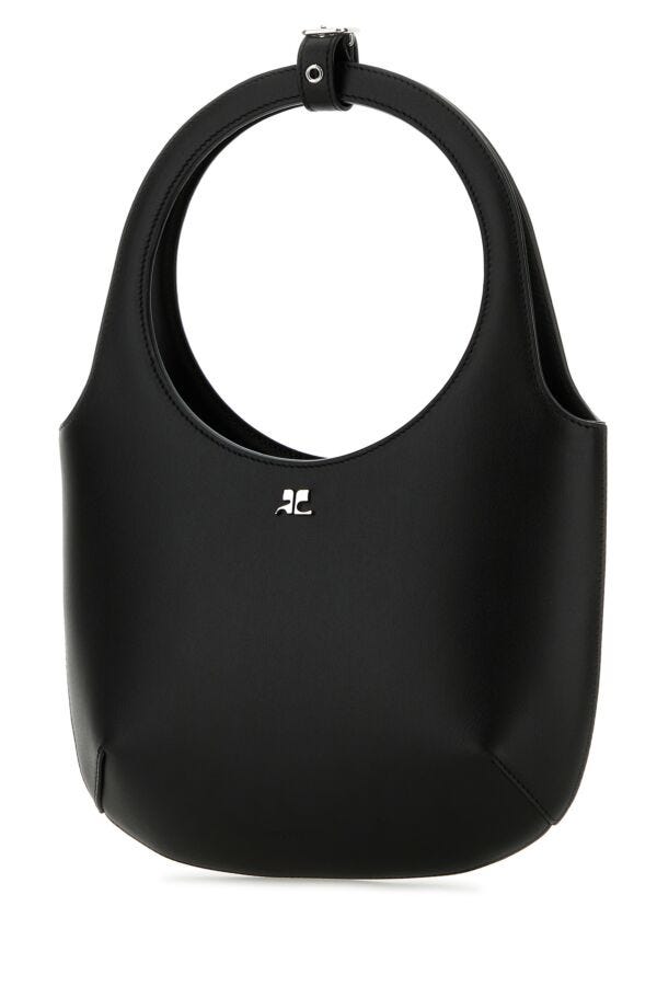 Courreges Woman Black Leather Holy Handbag