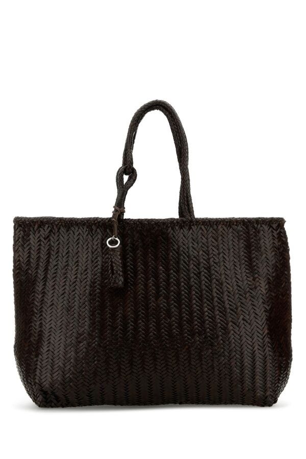 Lemaire Woman Brown Leather Xl Shopping Bag