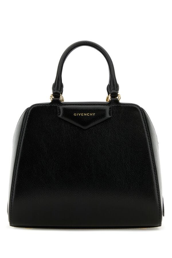 Givenchy Woman Black Leather Mini Antigona Cube Handbag