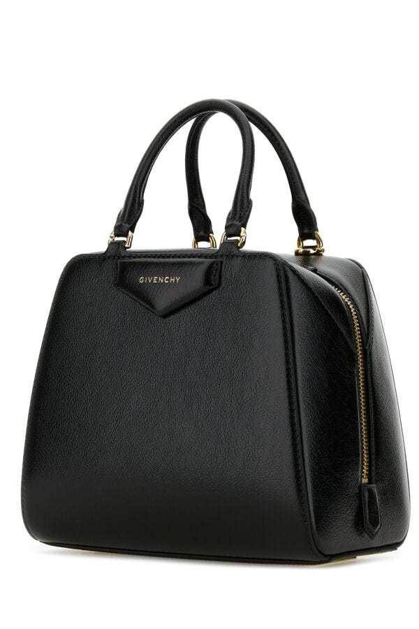 Givenchy Woman Black Leather Mini Antigona Cube Handbag