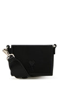 Ami Unisex Black Leather Nana Shoulder Bag