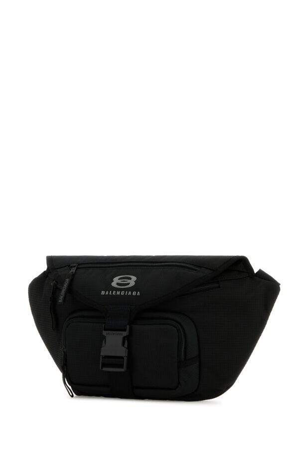 Balenciaga Woman Black Fabric Large Unity Belt Bag
