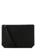 Bottega Veneta Man Black Leather Intrecciato Pouch