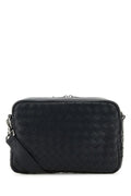 Bottega Veneta Man Graphite Leather Medium Camera Crossbody Bag
