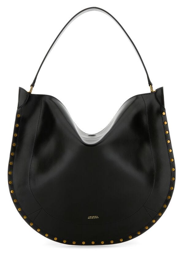 Isabel Marant Woman Black Leather Oskan Hobo Soft Shopping Bag