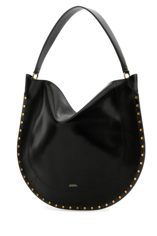 Isabel Marant Woman Black Leather Oskan Hobo Soft Shopping Bag