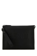 Fendi Man Black Leather Clutch
