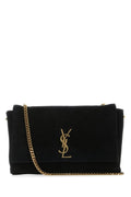 Saint Laurent Woman Black Suede Medium Kate Shoulder Bag